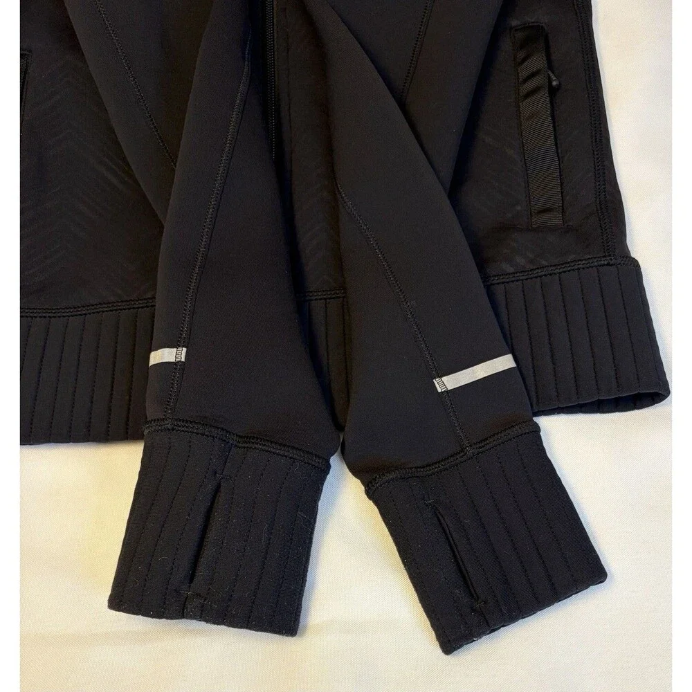 IVIVVA by Lululemon Black Chevron Warp Speed Jacket Full Zip Girls 10 Athleisure